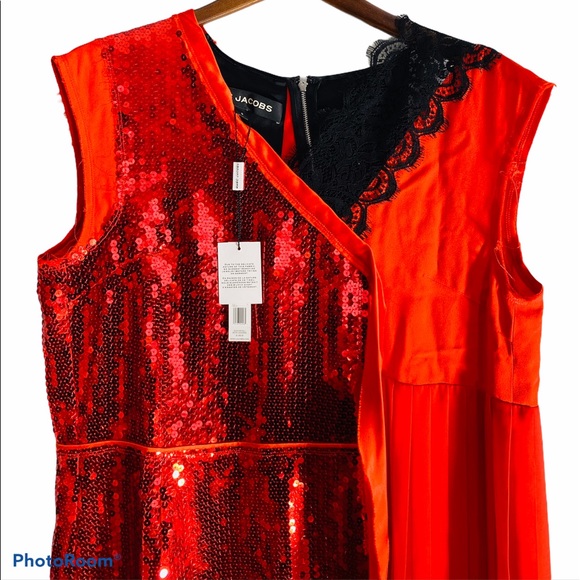 MARC JACOBS**Sequined Red Dress US 6 $1200 - Picture 8 of 12